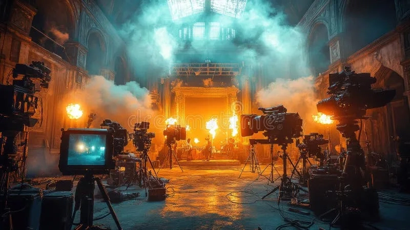 森日向子在拍摄现场与导演讨论角色表演细节